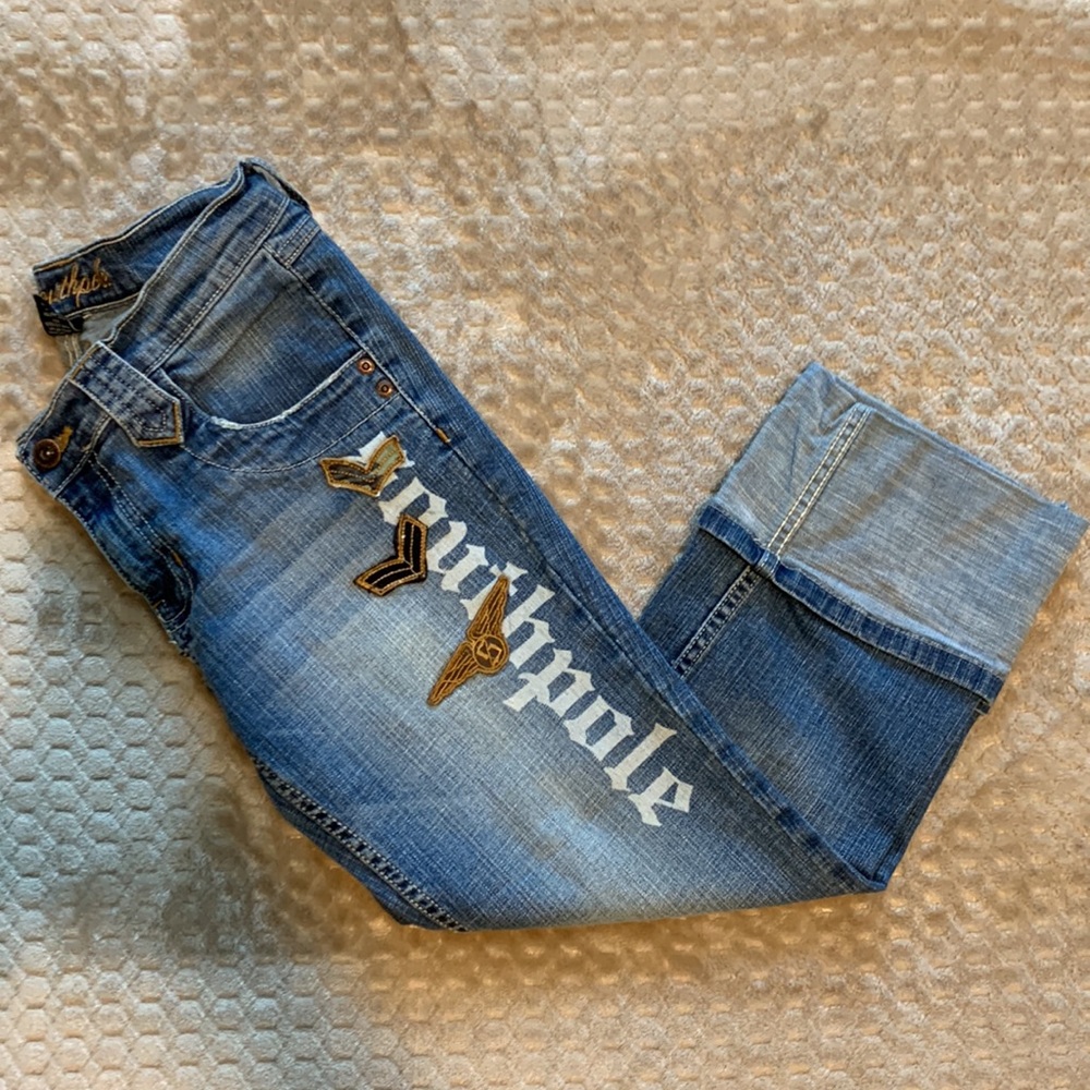 NWOT Vintage Southpole Distressed Camo Patch Jeans